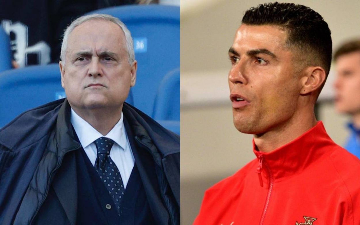 Il presidente della Lazio Lotito e CR7